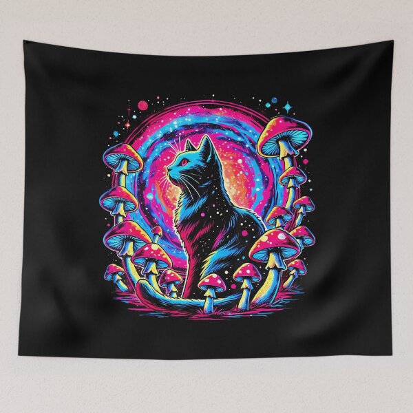 Item preview, Colorful Galaxy Cat Space Mushroom designed and sold by cordfried3h.