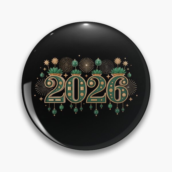 Item preview, Stylized 2026 New Year Design – Green and Gold Fireworks with Ornaments T-shirt designed and sold by FestivityFinds.