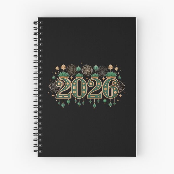 Item preview, Stylized 2026 New Year Design – Green and Gold Fireworks with Ornaments T-shirt designed and sold by FestivityFinds.
