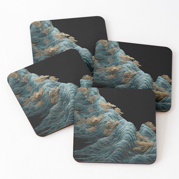Item preview, Golden Trees on Flowing Midnight Peaks designed and sold by Art of Ngu.