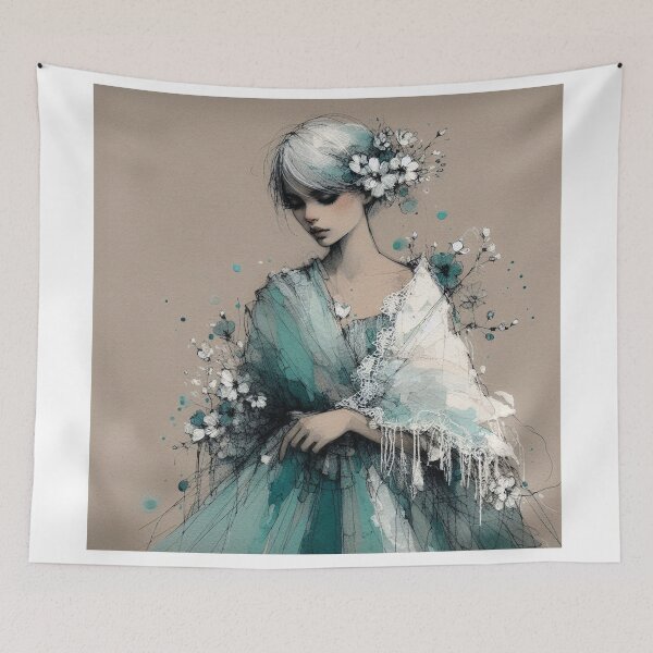 Item preview, Turquoise Girl designed and sold by Beyondnote-Art.