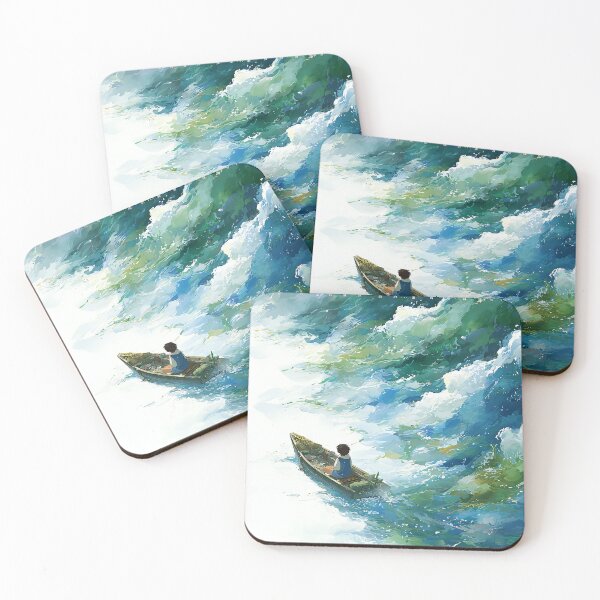 Item preview, Adrift in Painted Waves of Blue and Green designed and sold by Art of Ngu.
