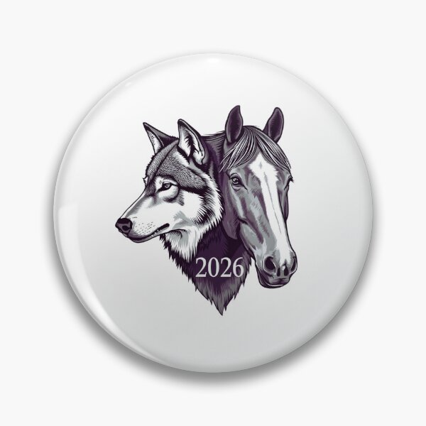 Item preview, Wolf and Horse Split Portrait — Spirit Animal Logo Design with 2026 Typography designed and sold by Erik Visnievskij.