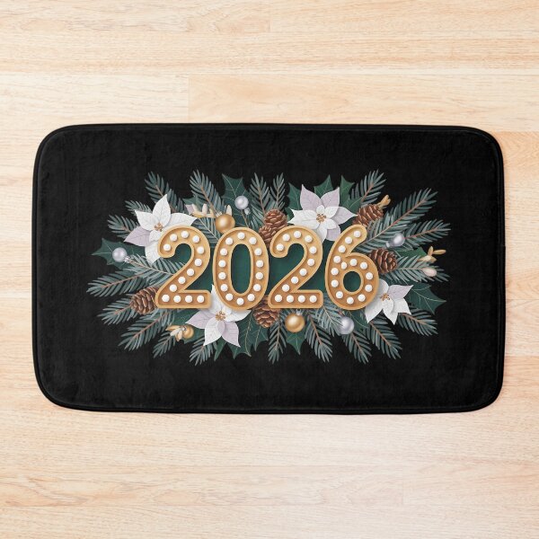 Item preview, 2026 Christmas Holiday Wreath Design – Festive Poinsettias, Ornaments, and Pine Cones T-shirt designed and sold by FestivityFinds.