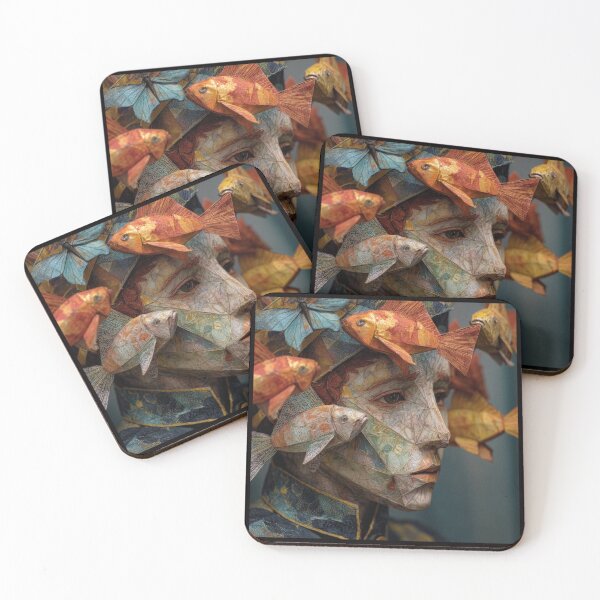 Item preview, Surreal Paper Man, Fish, and Moth designed and sold by Tridentulus.