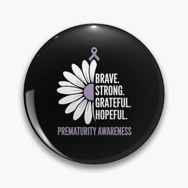 Item preview, Brave Strong - Prematurity Awareness Purple ribbon floral designed and sold by catsdothingz.