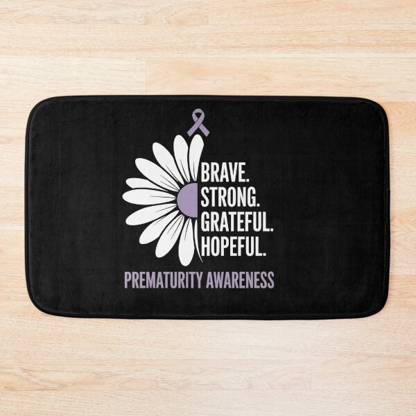 Item preview, Brave Strong - Prematurity Awareness Purple ribbon floral designed and sold by catsdothingz.