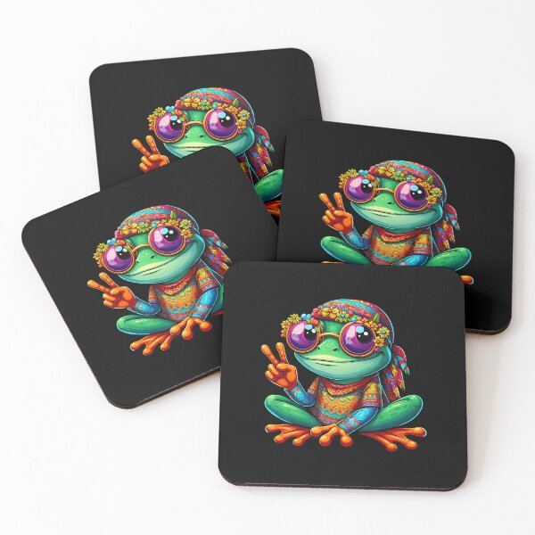 Item preview, Peace Love Frog Flower Child Bohemian Style designed and sold by odemsysyobst.