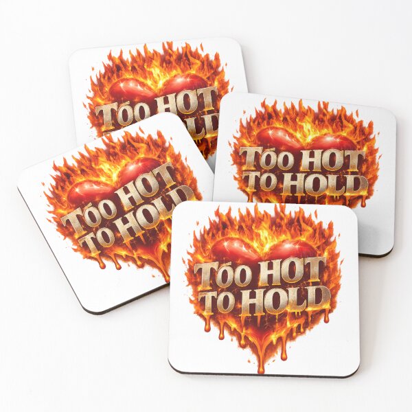 Item preview, Too Hot To Hold – Flaming Heart & Gold Text Art designed and sold by The Crimson Halo.