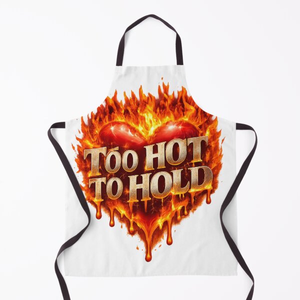 Item preview, Too Hot To Hold – Flaming Heart & Gold Text Art designed and sold by The Crimson Halo.