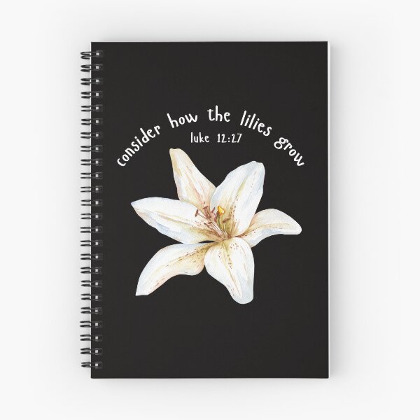 Item preview, Consider how the lilies grow, bible scripture, botanical, faith base  designed and sold by loveforallages.