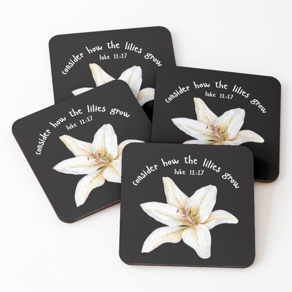 Item preview, Consider how the lilies grow, bible scripture, botanical, faith base  designed and sold by loveforallages.