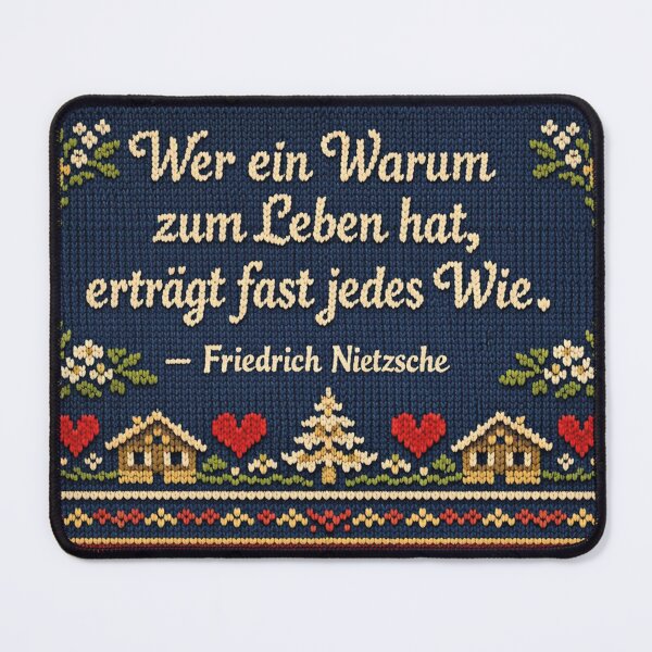 Item preview, Friedrich Nietzsche quote, beautiful knitted picture designed and sold by Mauswohn.