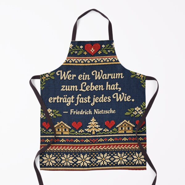 Item preview, Friedrich Nietzsche quote, beautiful knitted picture designed and sold by Mauswohn.