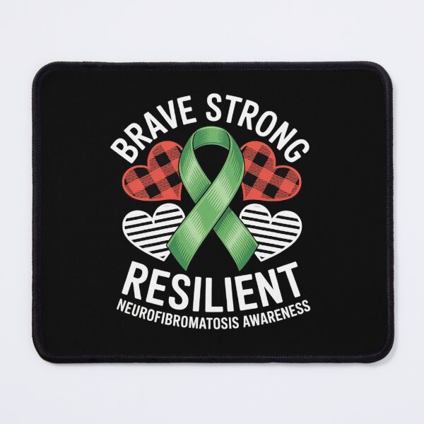 Item preview, Brave Strong Resilient Neurofibromatosis Awareness Ribbon designed and sold by catsdothingz.
