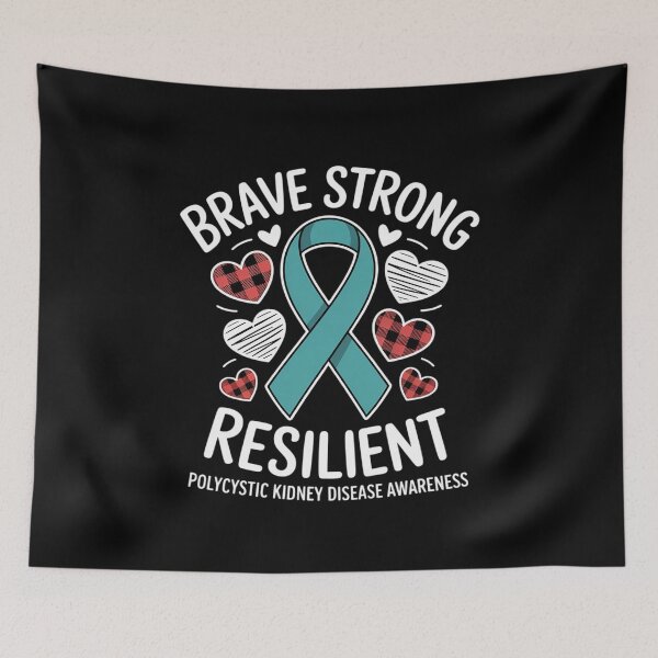 Item preview, Brave Strong Resilient Polycystic Kidney Disease Awareness designed and sold by catsdothingz.