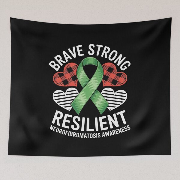 Item preview, Brave Strong Resilient Neurofibromatosis Awareness Ribbon designed and sold by catsdothingz.