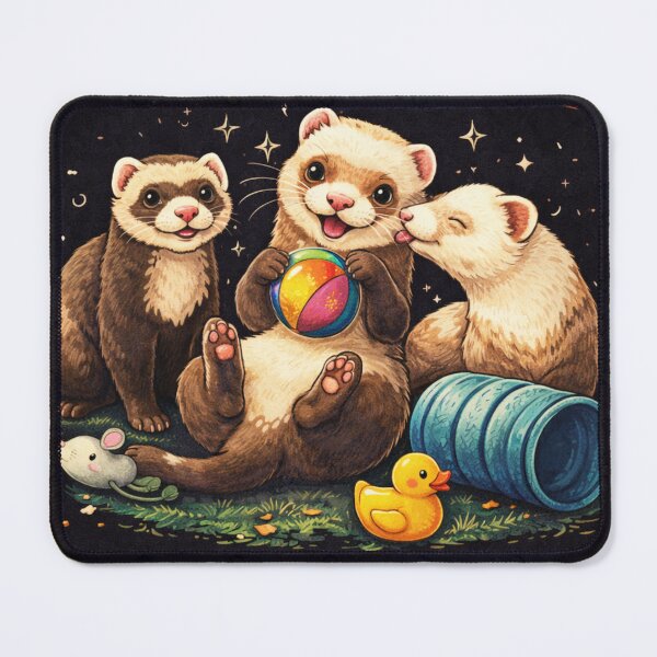 Item preview, Easily Distracted by Ferrets – Cute Funny Ferret Lover Illustration designed and sold by Wentoo.