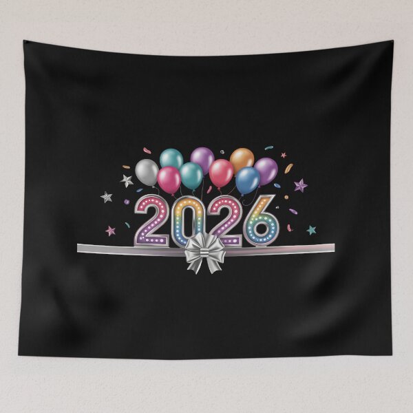 Item preview, 2026 New Year Celebration Greeting Card – Colorful Balloons, Stars, and Festive Design designed and sold by FestivityFinds.