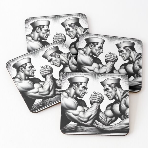 Item preview, Retro Gay Sailors Face Off Gay Pride Graphic Design designed and sold by ItsAKinkThing.