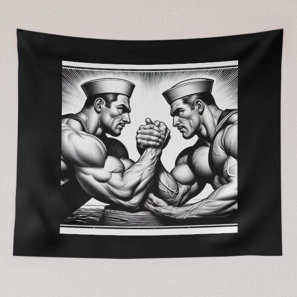 Item preview, Retro Gay Sailors Face Off Gay Pride Graphic Design designed and sold by ItsAKinkThing.