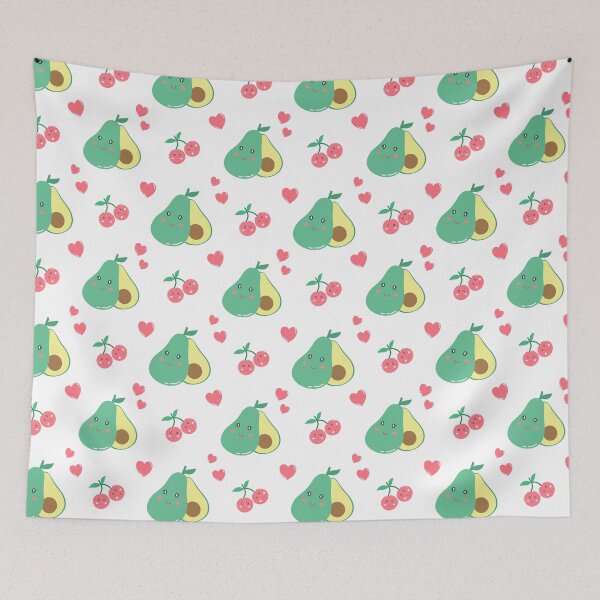 Item preview, Kawaii Avocado and Cherry Seamless Pattern designed and sold by SulariTDsign.