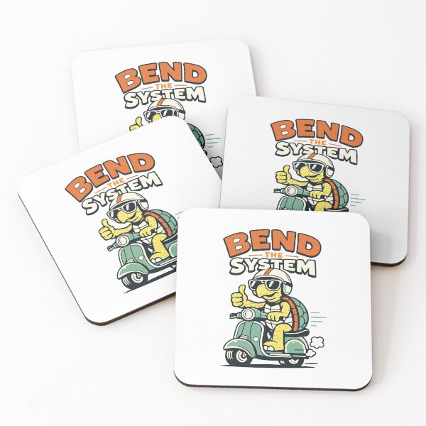 Item preview, Bend the System Turtle on Scooter – Funny Rebel Cartoon Illustration designed and sold by PrintMastery.