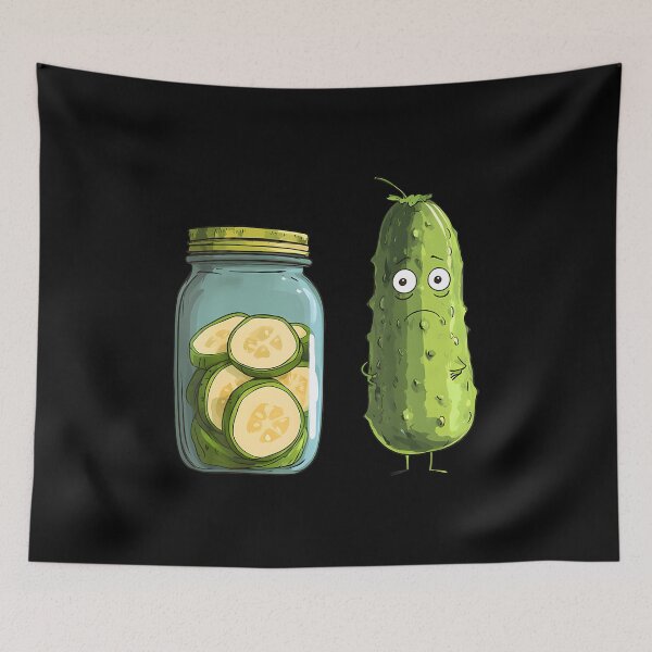 Item preview, Funny Pickle Cartoon Cucumber Jar Of Sliced Pickles designed and sold by kowaldtlbung.