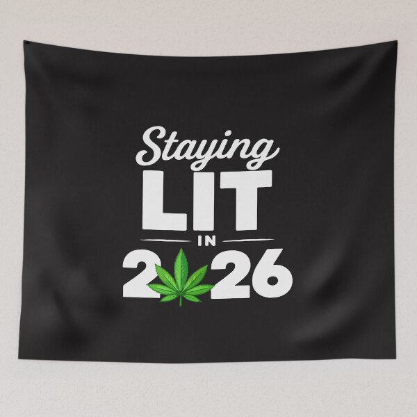 Item preview, Staying Lit 2026 Funny New Year Graphic With Green Leaf Icon designed and sold by kiralynstration.