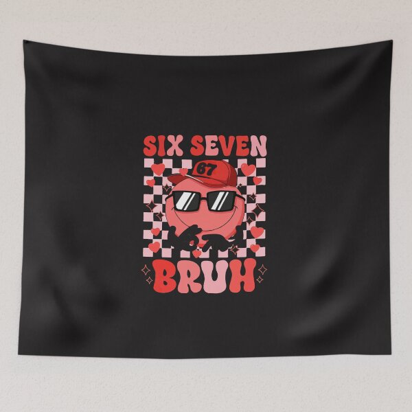 Item preview, Six Seven Bruh 67 Meme Funny Smile Face Valentine Design designed and sold by kiralynstration.