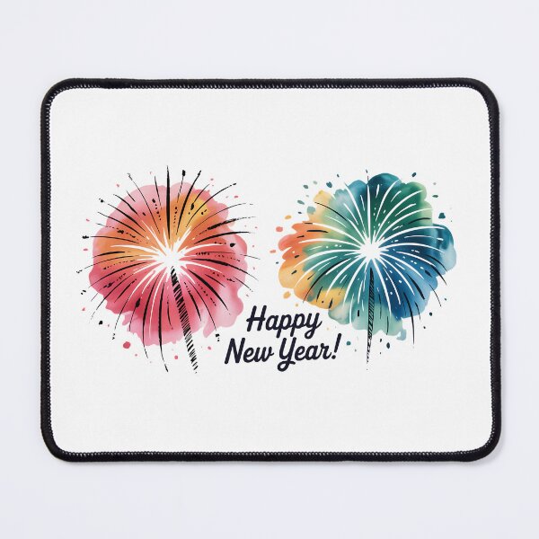 Item preview, Colorful Fireworks Happy New Year 2026 Watercolor Greeting Card Design designed and sold by FestivityFinds.
