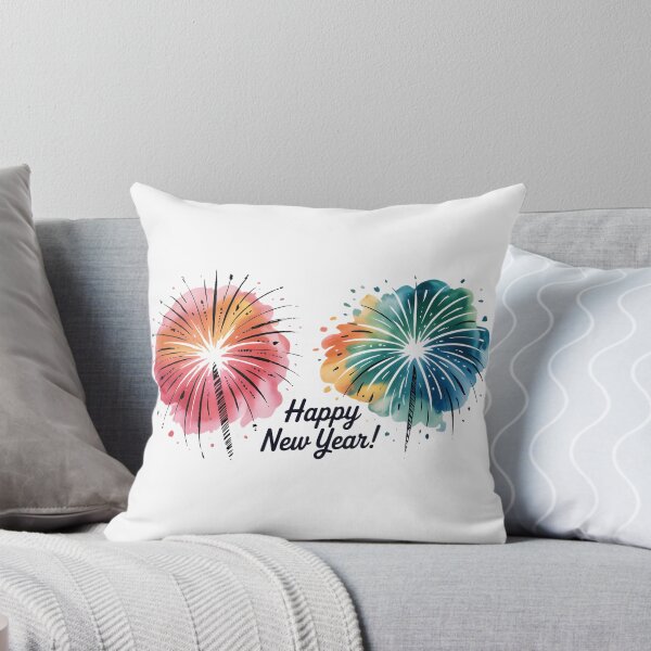 Item preview, Colorful Fireworks Happy New Year 2026 Watercolor Greeting Card Design designed and sold by FestivityFinds.