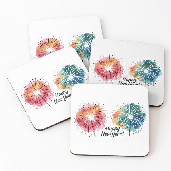 Item preview, Colorful Fireworks Happy New Year 2026 Watercolor Greeting Card Design designed and sold by FestivityFinds.