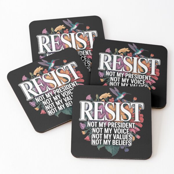 Item preview, Resist Statement Typography with Floral Art and Hummingbird designed and sold by flagylART.