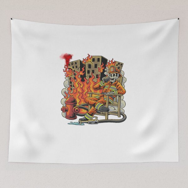 Item preview, Burn City Skeleton — Dark Urban Apocalypse Art designed and sold by Fouziaart08.