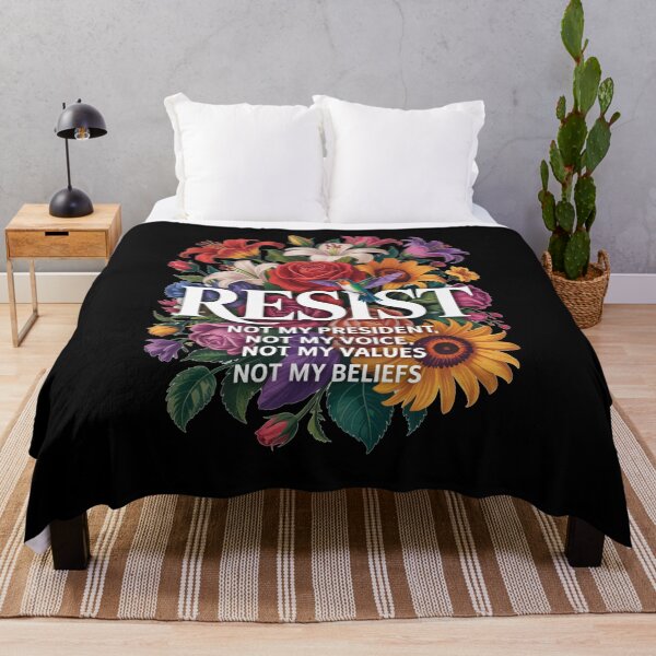 Item preview, Resist Statement Typography with Floral Art and Hummingbird designed and sold by flagylART.