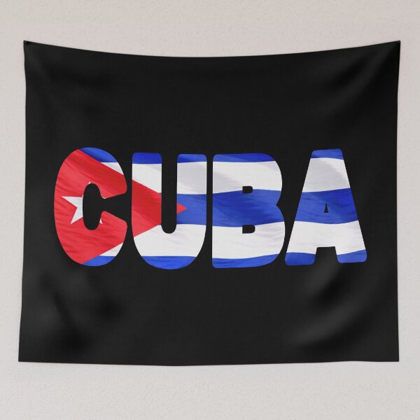 Item preview, CUBA - Flag Flying in Wind cut to Letters Souvenir Sticker Shirt designed and sold by Adam Gormley.