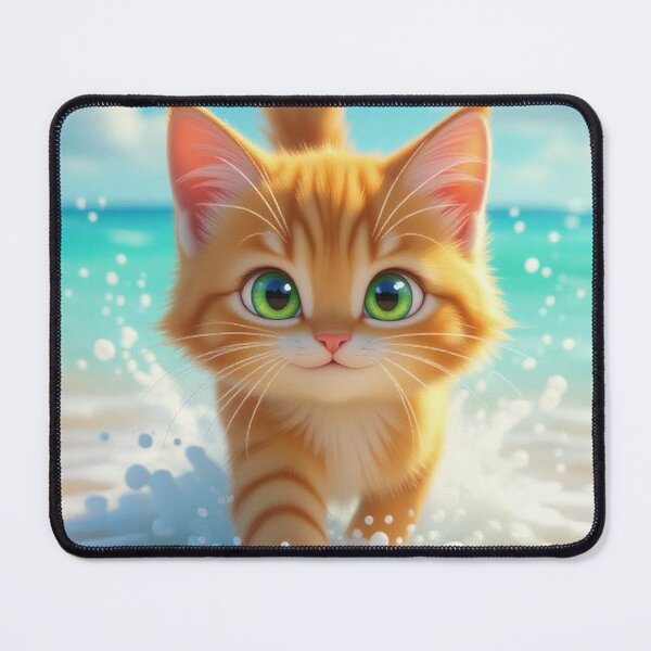 Item preview, Cute Orange Cat At The Beach - Ginger Cat - Beach Cat designed and sold by Beachy.