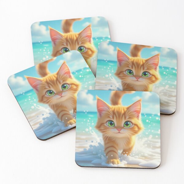 Item preview, Cute Orange Cat At The Beach - Ginger Cat - Beach Cat designed and sold by Beachy.
