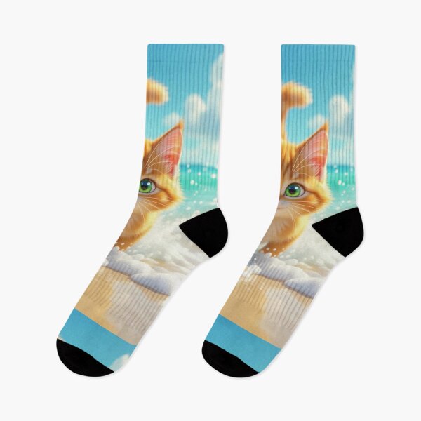 Item preview, Cute Orange Cat At The Beach - Ginger Cat - Beach Cat designed and sold by Beachy.