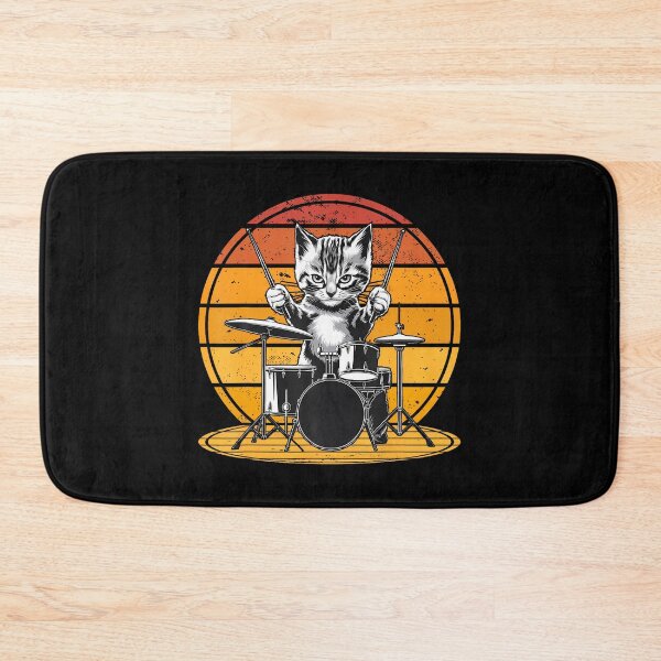 Item preview, Kitten Rock Band Drummer Cat Playing Drums designed and sold by oglesum.