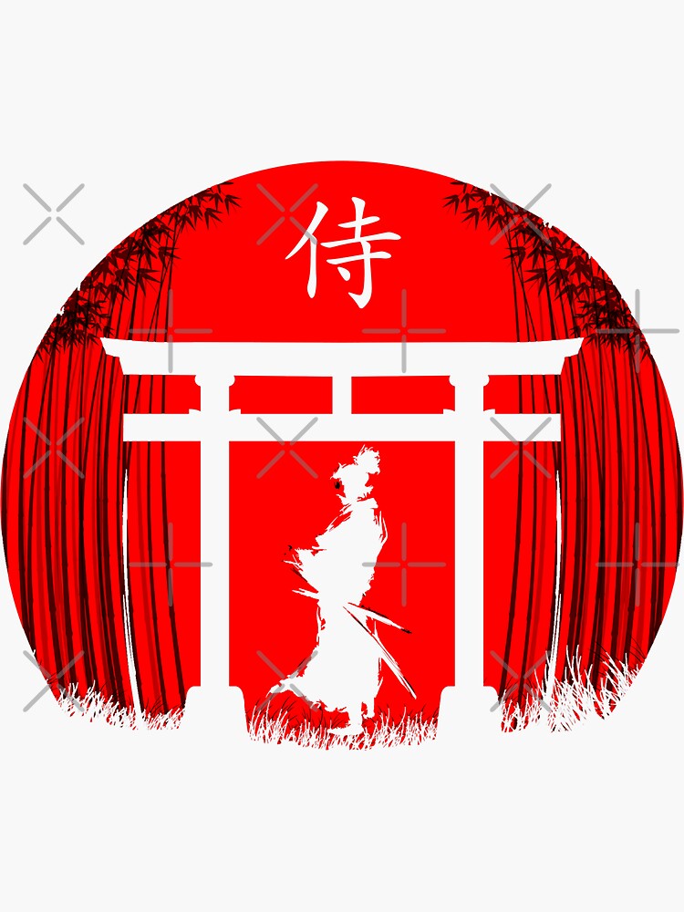 "Japanese Samurai Sunrise" Sticker for Sale by LeNew Redbubble