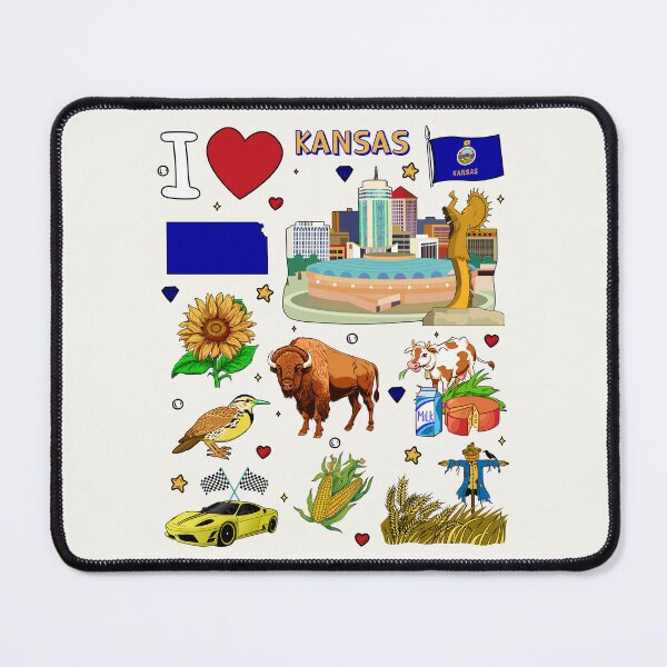 Item preview, Vibrant Kansas Pride, Iconic Symbols & Landmarks Art designed and sold by mashmosh.