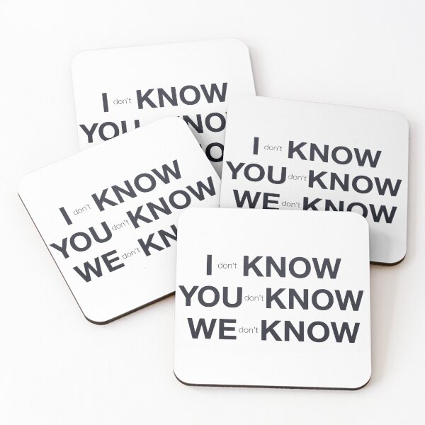 Item preview, I Don’t Know / You Don’t Know / We Don’t Know – Typographic Illusion Series 002 designed and sold by What the fun.