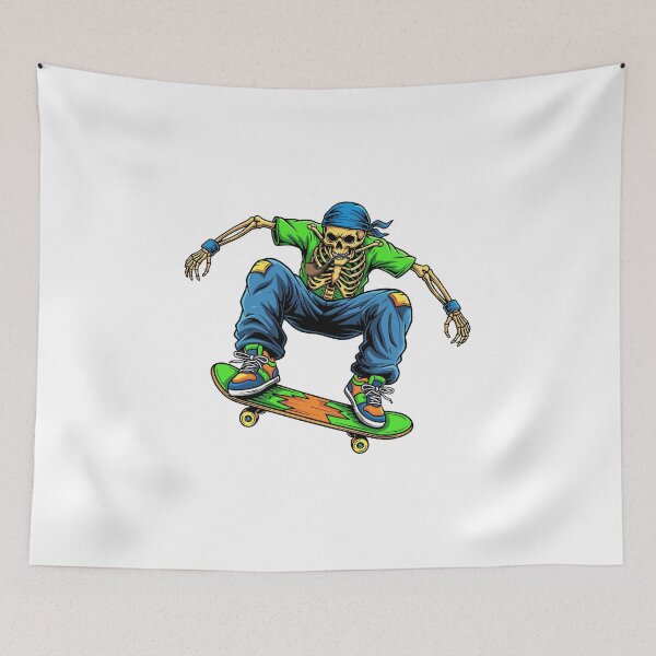 Item preview, Skeleton Skater Rocking the Ice – Dark Gothic Skate Art designed and sold by Fouziaart08.