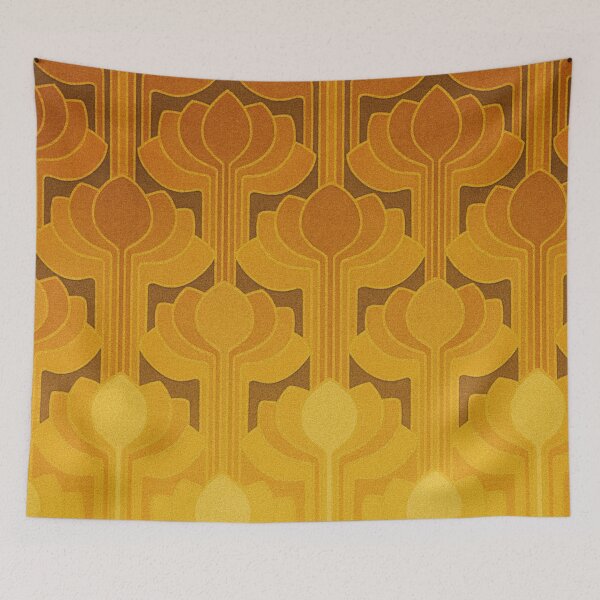 Item preview, Retro Ombre Bloom 1970s Geometric Pattern designed and sold by VoniBlue.