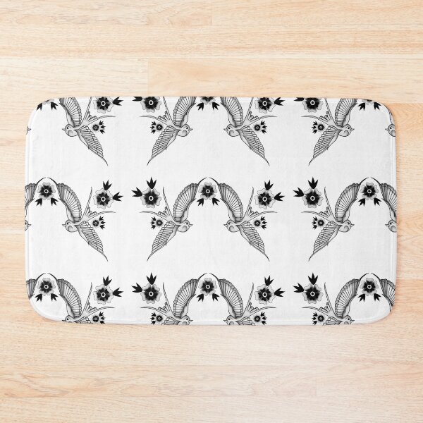 Item preview, Twin Swallows & Blossoms – American Traditional Flash designed and sold by catsdesignz.