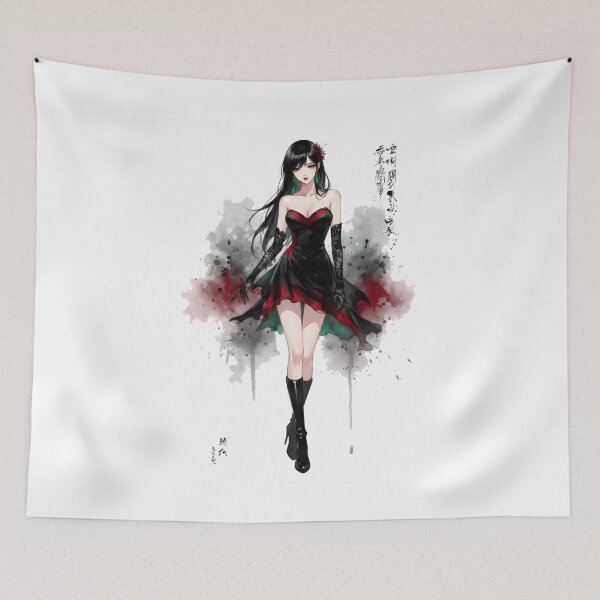 Item preview, Gothic Girl Anime Japanese Chinese Korean Ink Water-splash Sumi-E Art Desing  designed and sold by blacksealstudio.