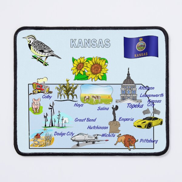 Item preview, Kansas Pride, The Ultimate State Landmarks & Symbols Map designed and sold by mashmosh.