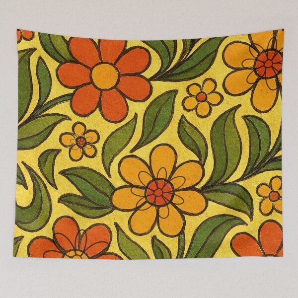 Item preview, Paisley Swirl Garden – 1970s Floral Teardrops designed and sold by VoniBlue.